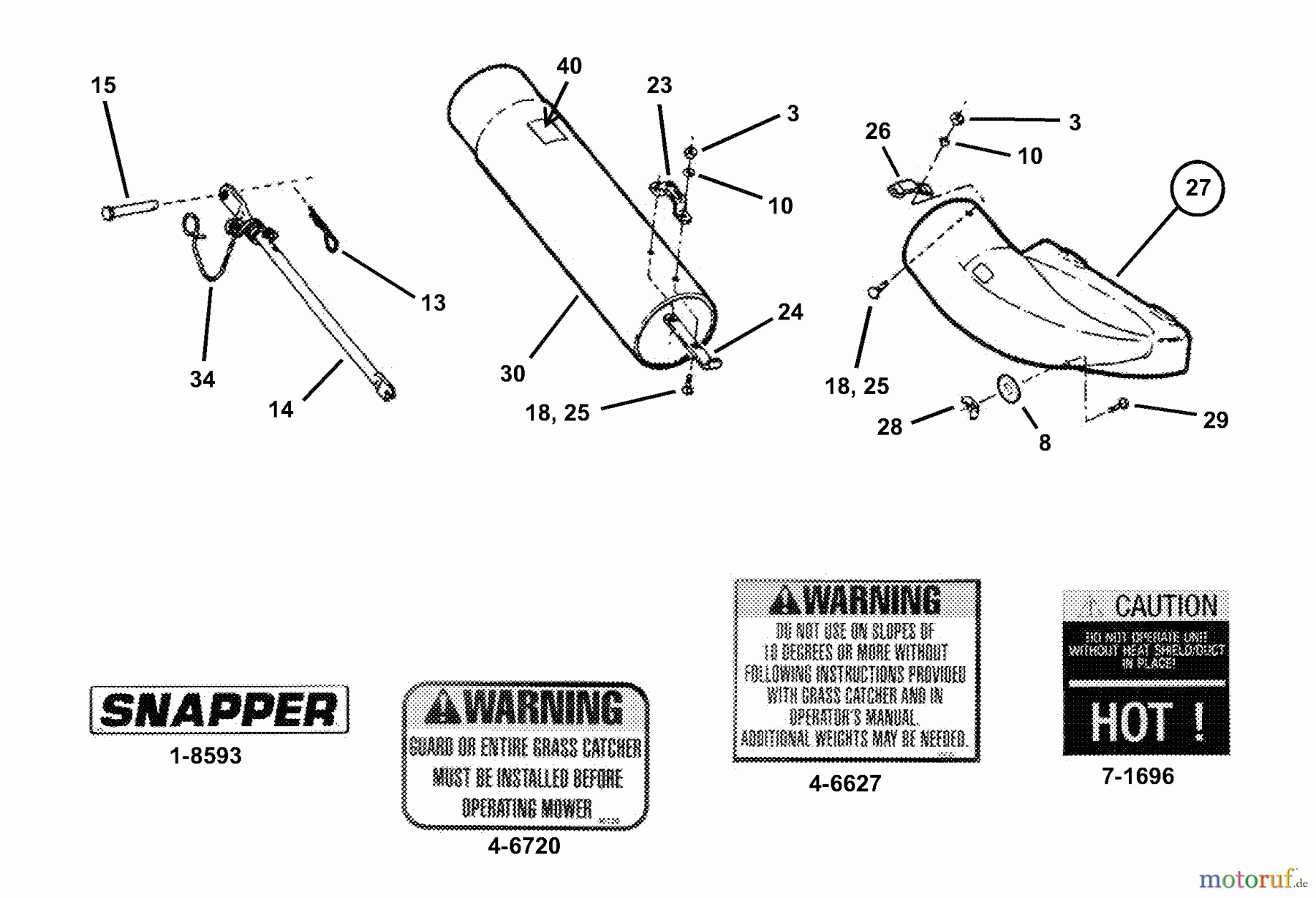  Snapper Zubehör. Rasenmäher 7063046 - Snapper 33