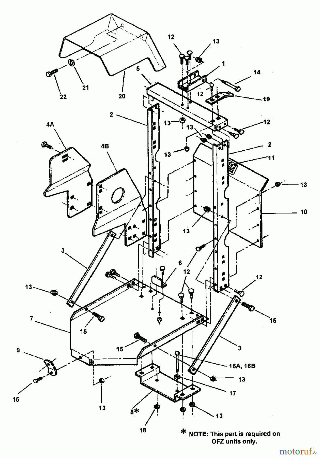 Snapper Zubehör. Rasenmäher 7063100 - Snapper Bucket Catcher Kit (Kubota Eng. Models) Catcher Frame Assembly
