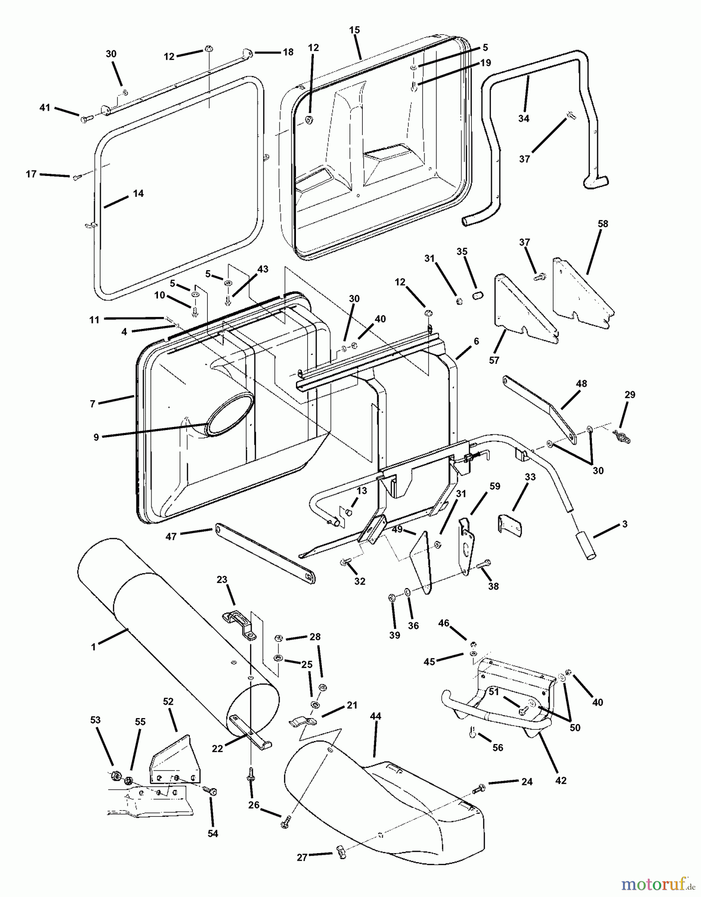 Snapper Zubehör. Rasenmäher 7063131 - Snapper Clamshell Catcher. 33
