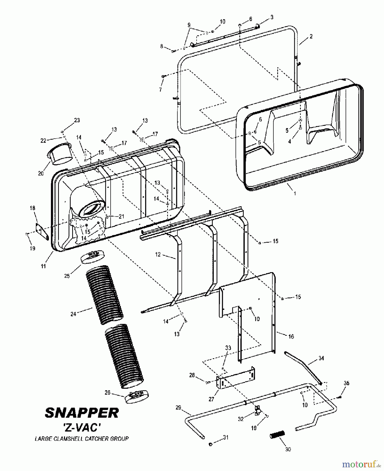 Snapper Zubehör. Rasenmäher 7600028 - Snapper Large Clamshell Grass Catcher, 61