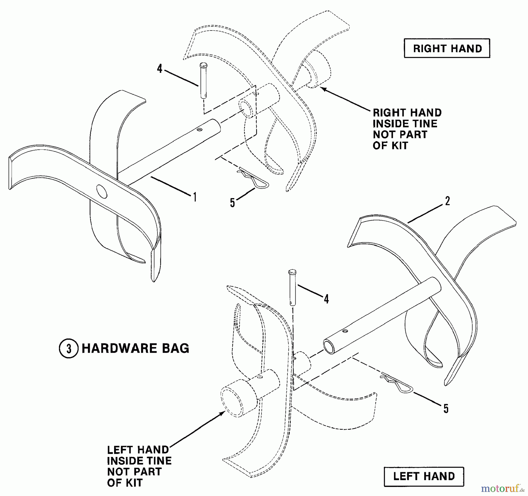  Snapper Zubehör, Fräsen und Kultivierer 7060329 - Snapper Tine Extension Kit Extension Tines Kit #60329