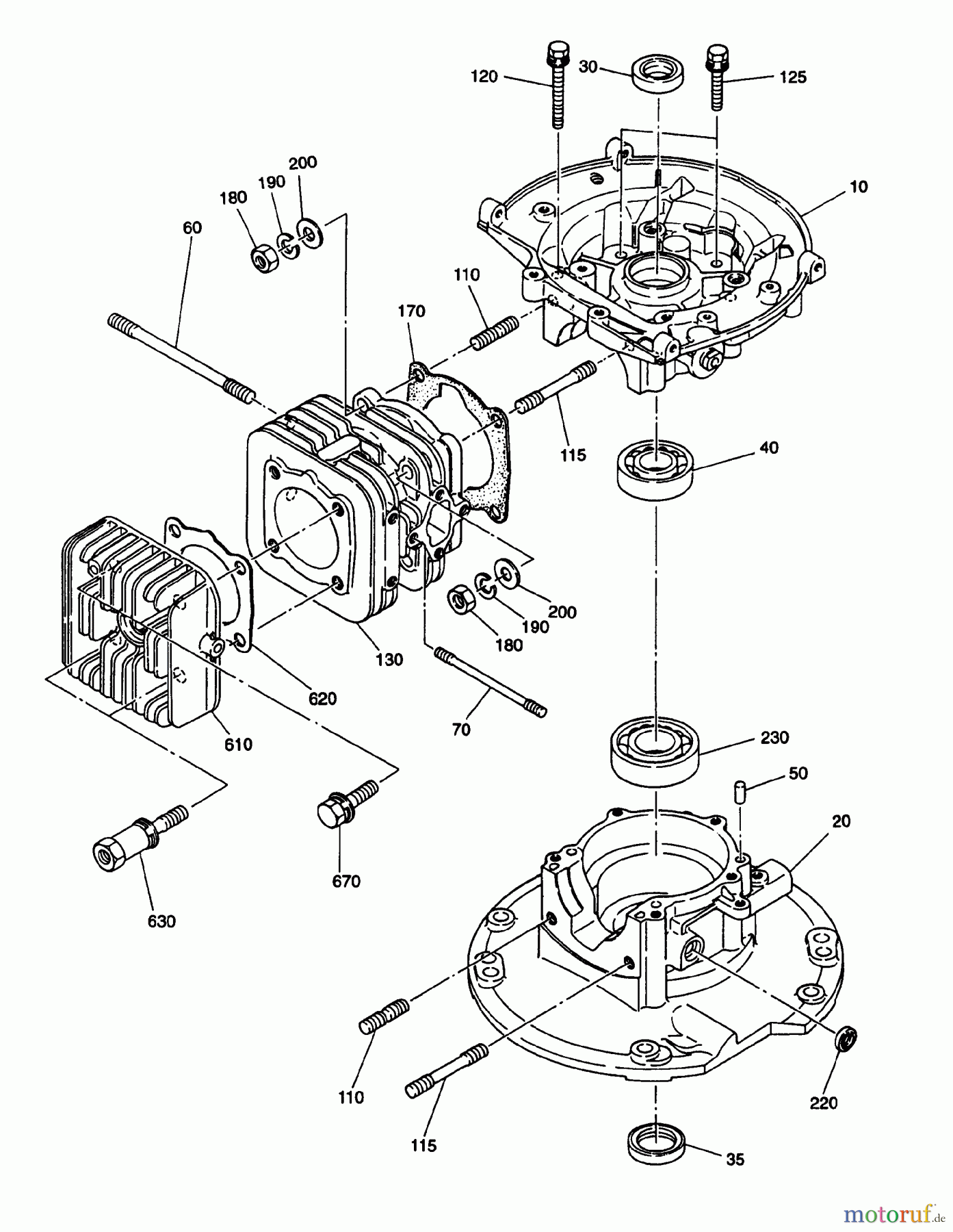 Snapper Motoren EC13V - Snapper 4 HP Robin Engine, 2-Cycle Crankcase