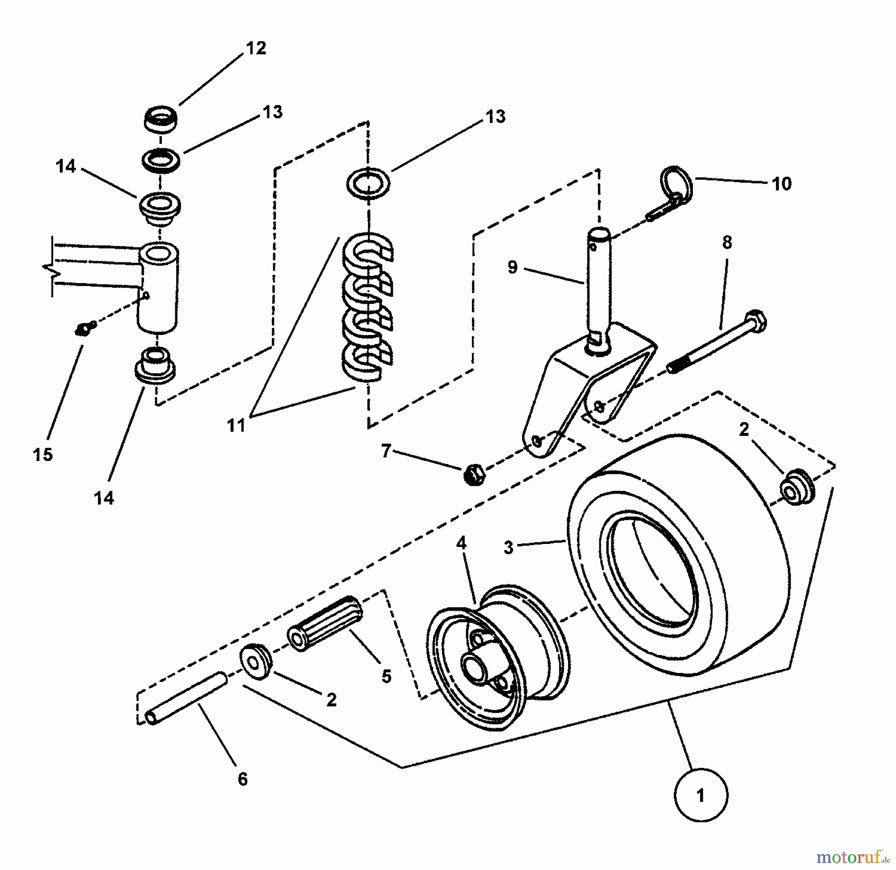 Snapper Rasenmäher für Großflächen SPLH141KH - Snapper Wide-Area Walk-Behind Mower, 14 HP, Hydro Drive, Loop Handle, Series 1 CASTER, WHEEL & TIRE ASSEMBLY