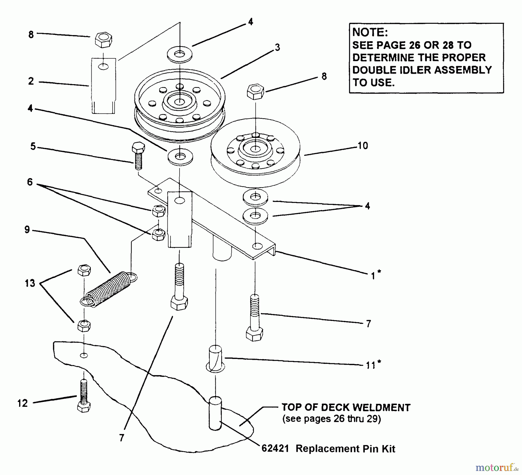 Snapper Nullwendekreismäher, Zero-Turn Z1203B (80461) - Snapper 12 HP Zero-Turn Mower, Hydro Drive, ZTR Series 3 Double Idler Assembly (Part 2)
