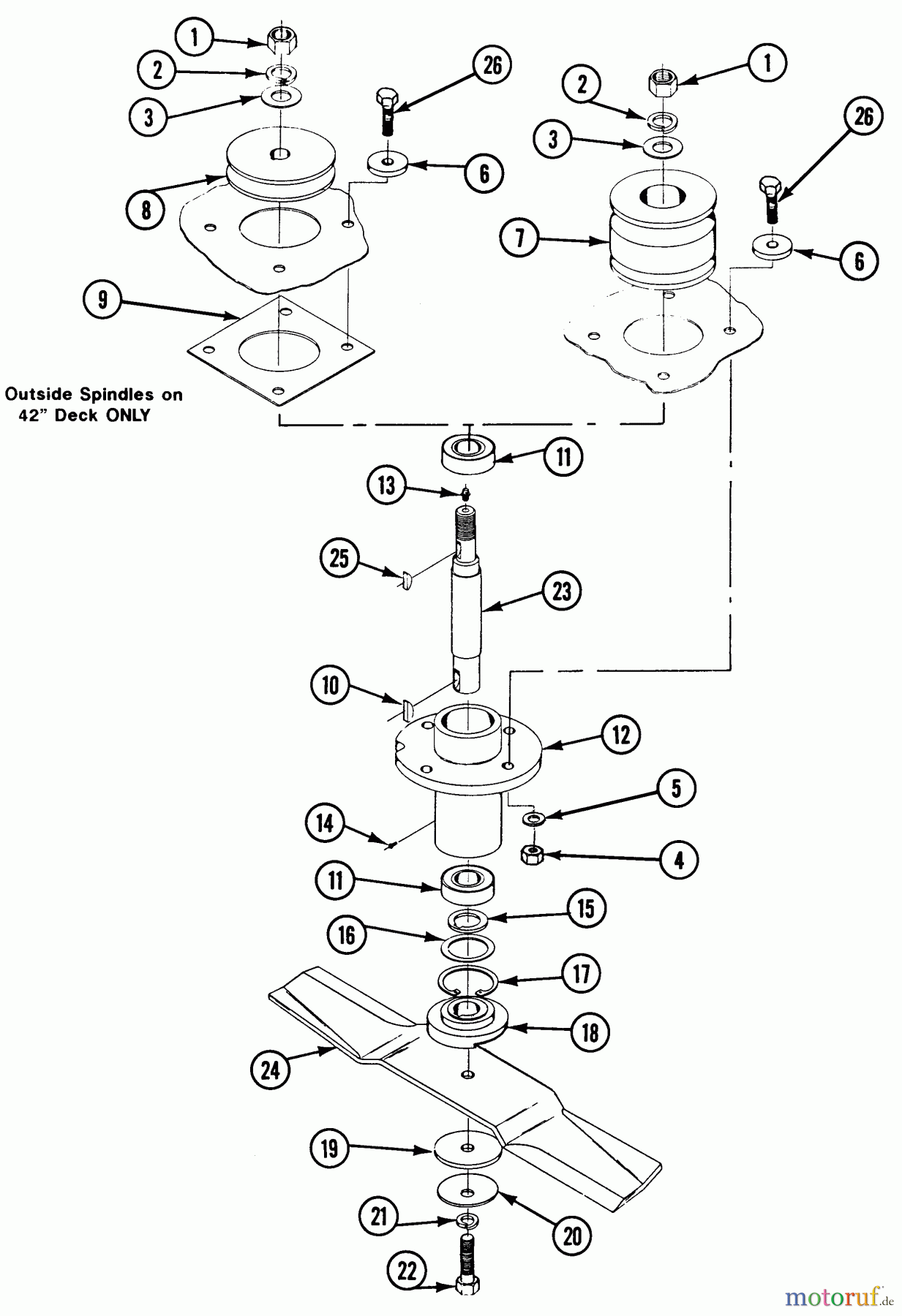 Snapper Nullwendekreismäher, Zero-Turn Z180T (82119) - Snapper 18 HP Zero-Turn Mower, Chain Drive, ZTR Series 0 Deck Spindle Assembly