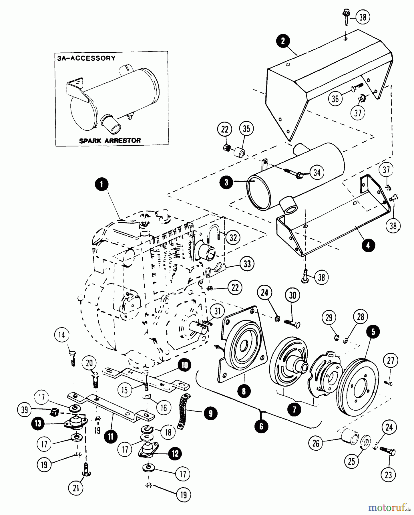 Snapper Rasen- und Gartentraktoren 1600A (80124) - Snapper 16 HP Garden Tractor, Gear Drive, MF Series Engine & Mounting
