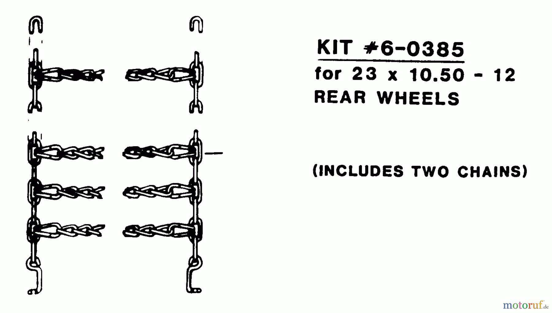 Snapper Rasen- und Gartentraktoren 1600A (80124) - Snapper 16 HP Garden Tractor, Gear Drive, MF Series Tire Chains - Accessory