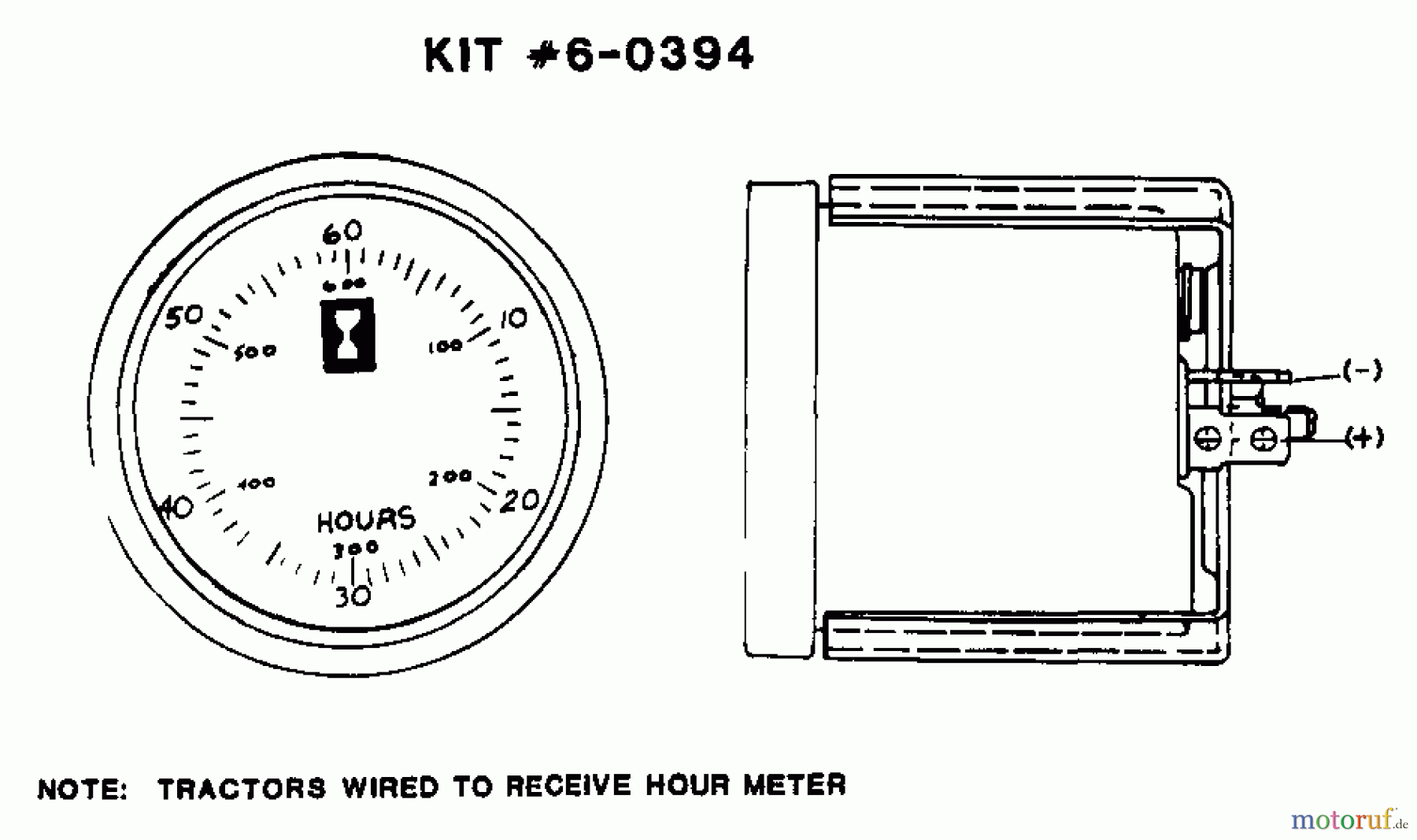 Snapper Rasen- und Gartentraktoren 1650 (80424) - Snapper 16 HP Garden Tractor, Hydro Drive, MF Series Hour Meter Kit
