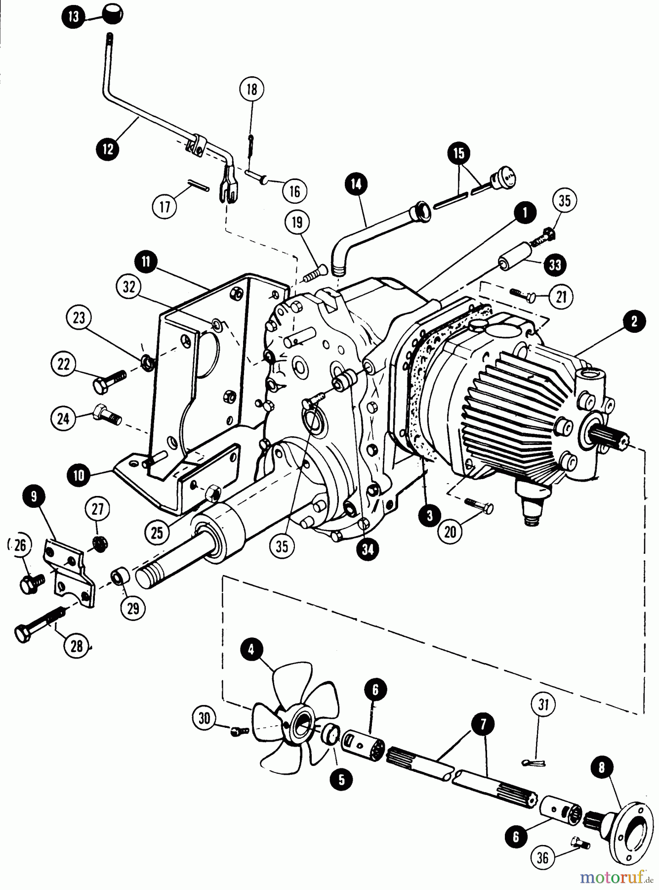 Snapper Rasen- und Gartentraktoren 1650 (80424) - Snapper 16 HP Garden Tractor, Hydro Drive, MF Series Rear Axle & Drive Shaft