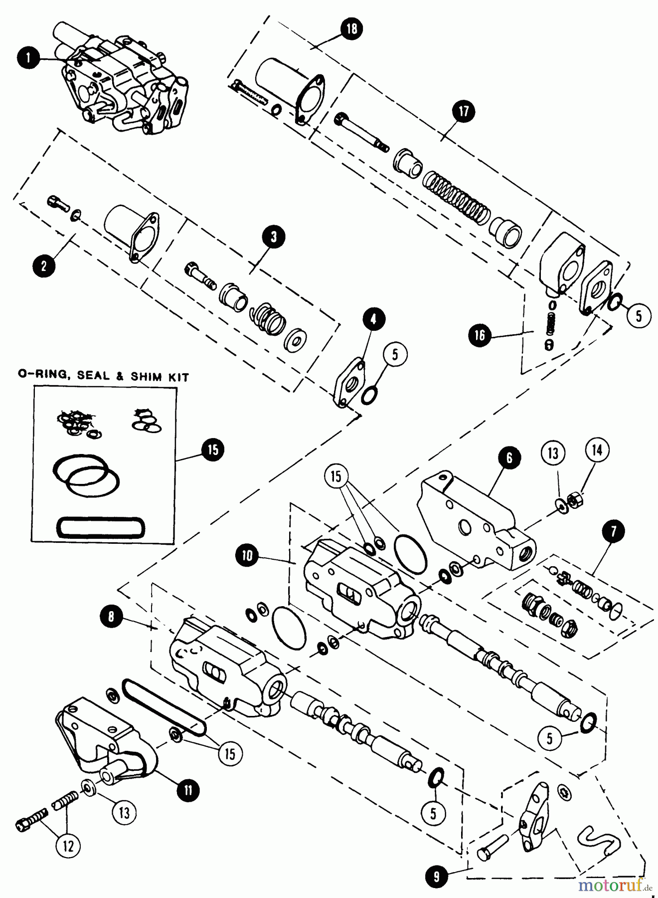  Snapper Rasen- und Gartentraktoren 1855A (80928) - Snapper 18 HP Garden Tractor, Twin Cylinder Hydro Drive, MF Series Hydraulic Valve - 2 Spool