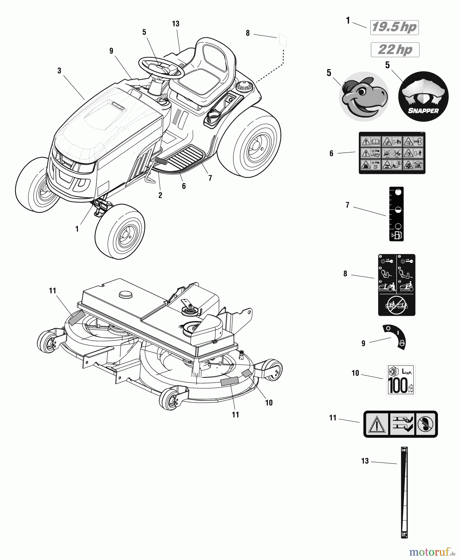  Snapper Rasen- und Gartentraktoren ELT19540RD (2690784) - Snapper 40