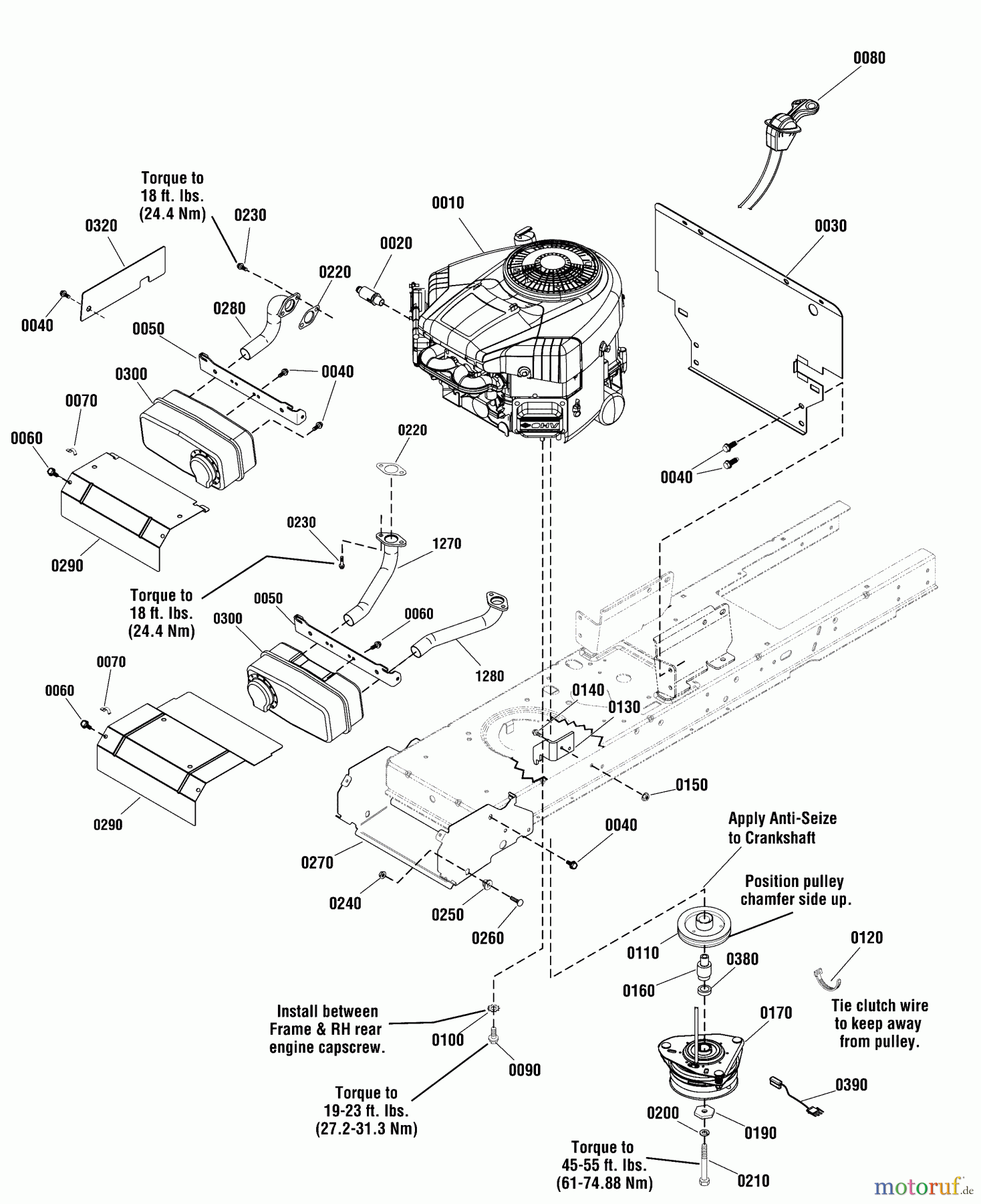 Snapper Rasen- und Gartentraktoren ERTX2242RDF (2691107-00) - Snapper 107cm Lawn Tractor, 22 Gross HP Hydro Drive, Rear Discharge (Export) Engine Group
