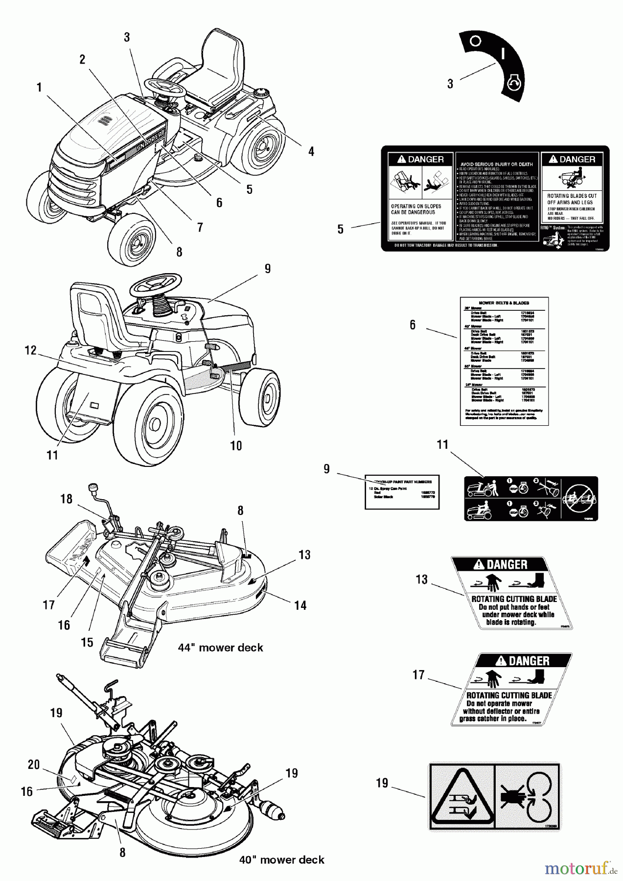 Snapper Rasen- und Gartentraktoren LT20440 (2690283) - Snapper 44