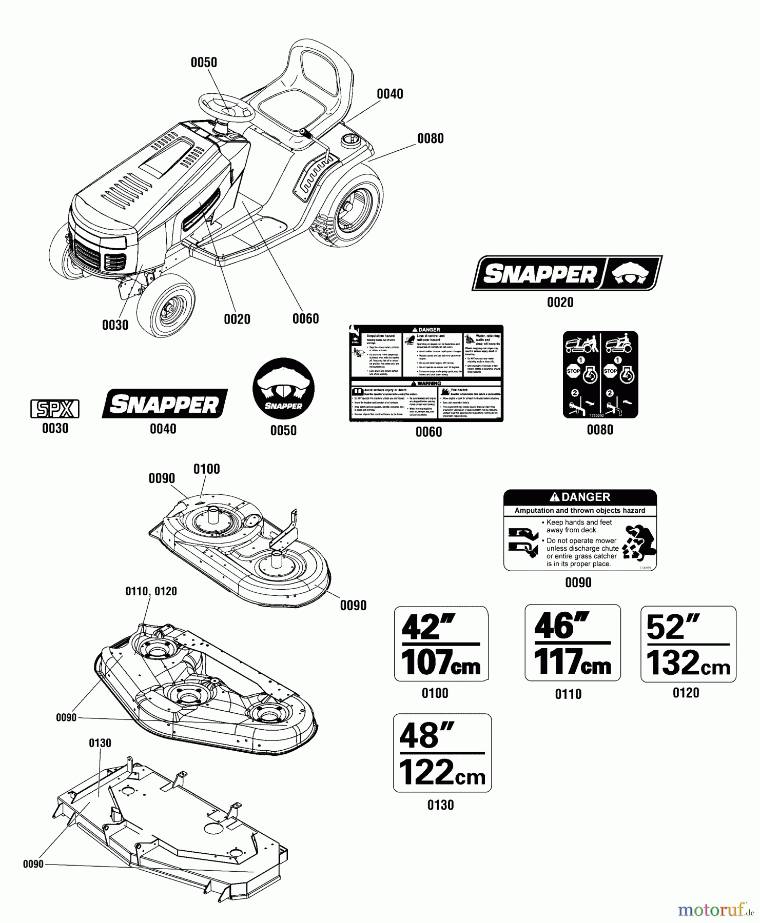  Snapper Rasen- und Gartentraktoren SPX2242 (2691184-00) - Snapper 42