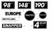 Snapper LW307T-2 - 19" Walk-Behind Mower, 3 HP, 2 Cycle, Steel Deck, Series 7 Ersatzteile Decals (Part 2)