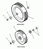 Snapper CRP216018KWV (80656) - 21" Walk-Behind Mower, 6 HP, Steel Deck, Series 18 Ersatzteile FRONT AND REAR WHEELS