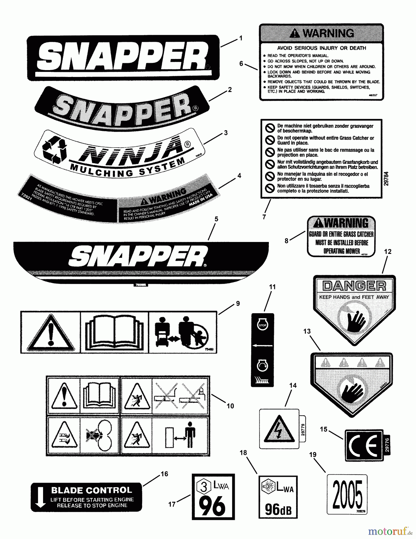Snapper Rasenmäher R196017B (7800044) - Snapper 19
