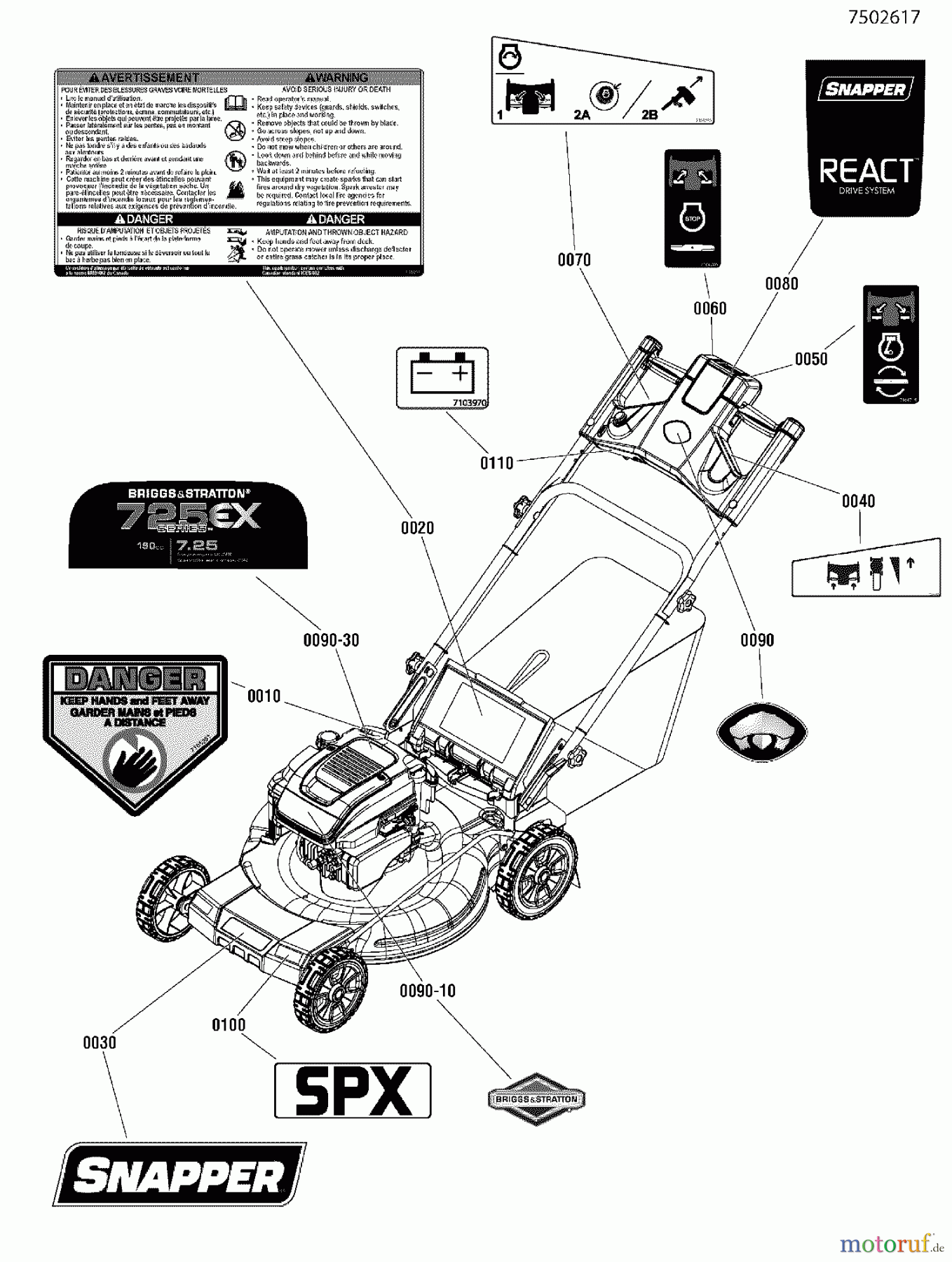 Snapper Rasenmäher SPXV22725E (7800830) - Snapper 22