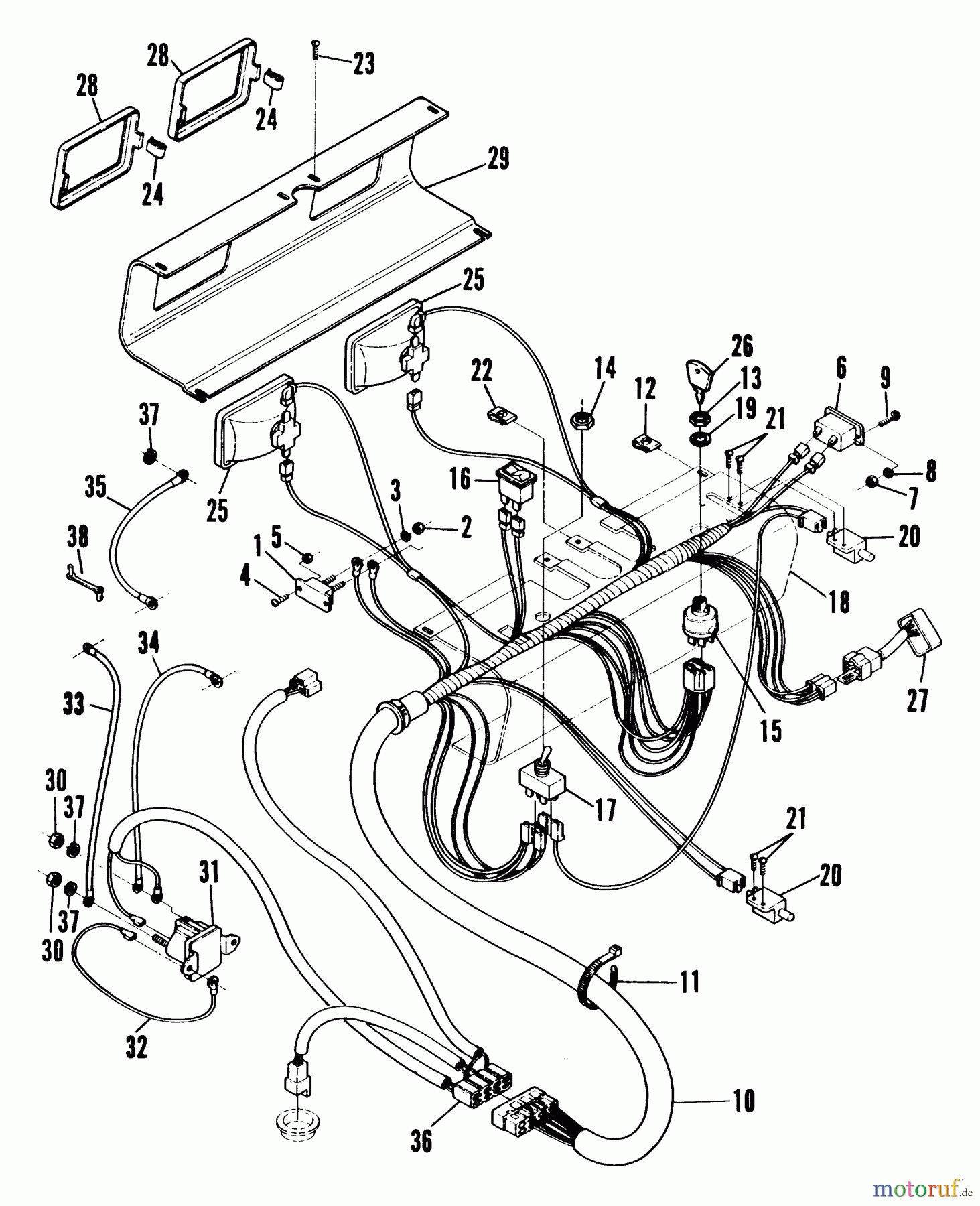 Snapper Rasenmäher für Großflächen PPU140KW - Snapper Wide-Area Walk-Behind Mower, 14 HP, Mid-Size Gear Drive, Series 0 Wiring Harness Assembly