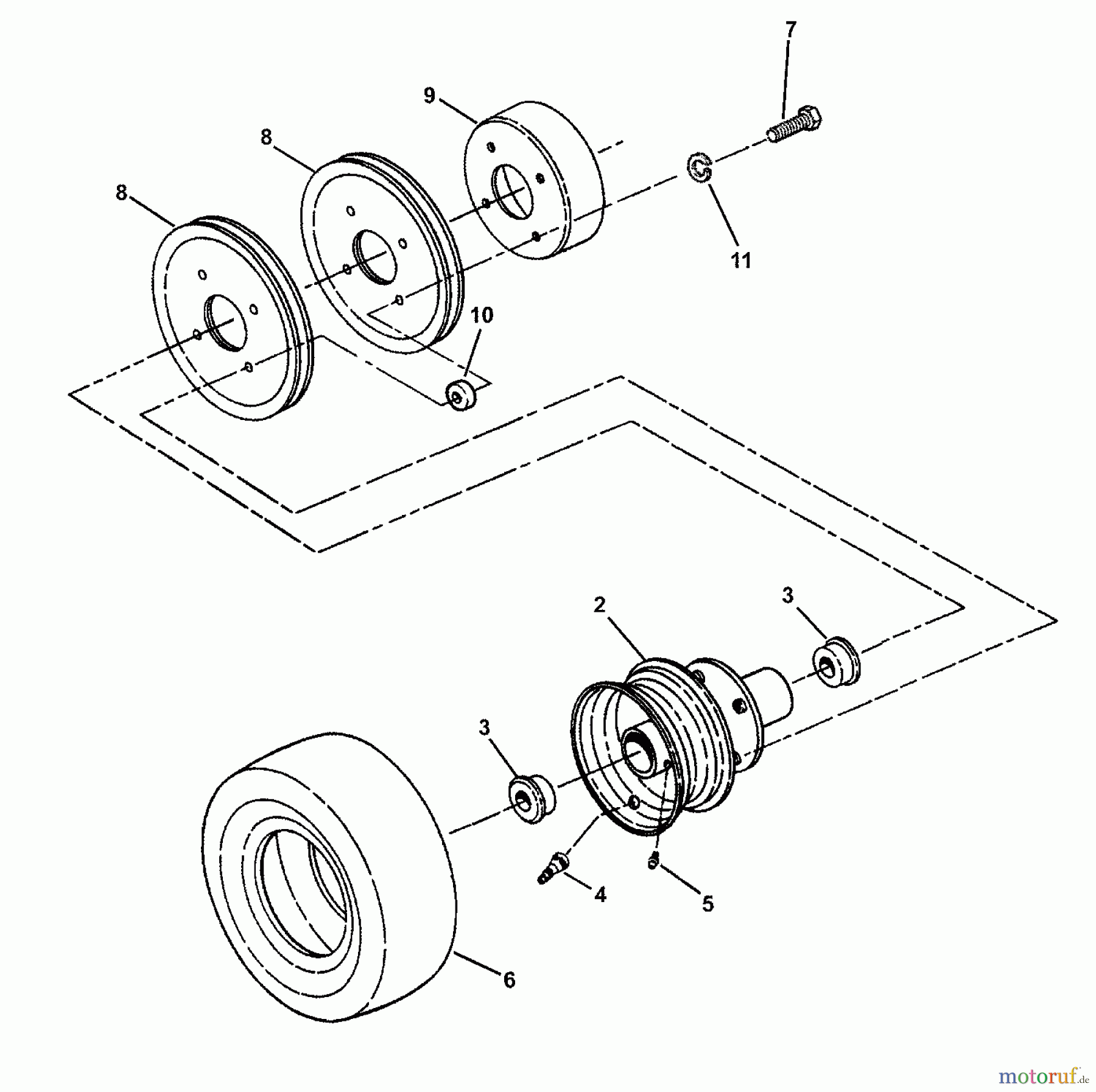 Snapper Rasenmäher für Großflächen SPEL150KH - Snapper Wide-Area Walk-Behind Mower, 15 HP, Express, Loop Handle, Gear Drive, Series 0 TRACTION, REAR WHEEL ASSEMBLY