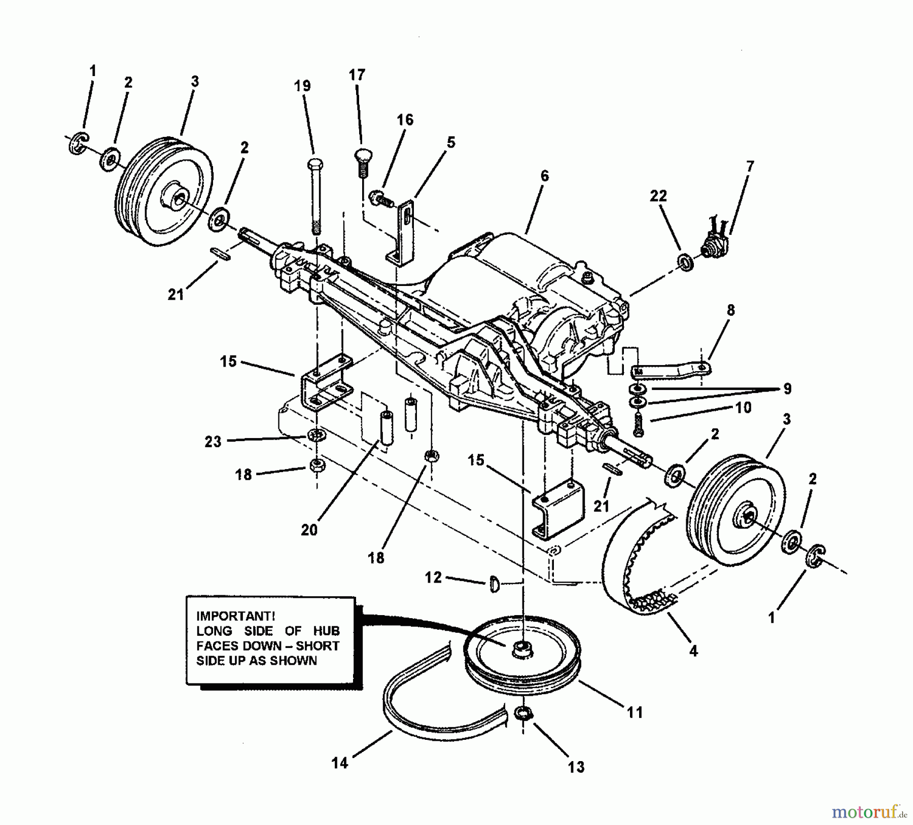 Snapper Rasenmäher für Großflächen SPE140KW - Snapper Wide-Area Walk-Behind Mower, 14 HP, Express, Gear Drive, Series 0 TRANSMISSION DRIVE GROUP