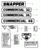Snapper W32121K - 32" Walk-Behind Mower, 12 HP, Variable Belt Drive, Commercial Lawn & Turf Series 1 Ersatzteile 32, 36, 48 Decal Kit P/N 60909