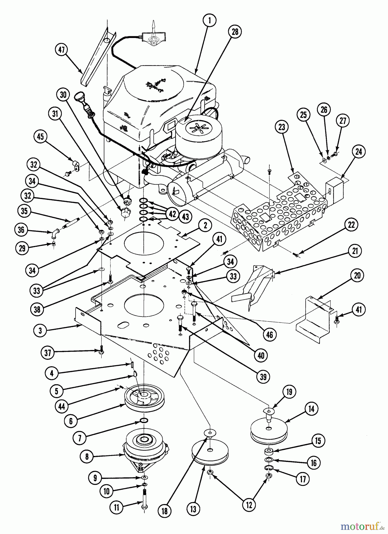 Snapper Nullwendekreismäher, Zero-Turn ZU2013K (80188) - Snapper 20 HP Zero-Turn Mower, Twin Stick, Unistat Drive, ZTR Series 3 Engine Assembly Parts