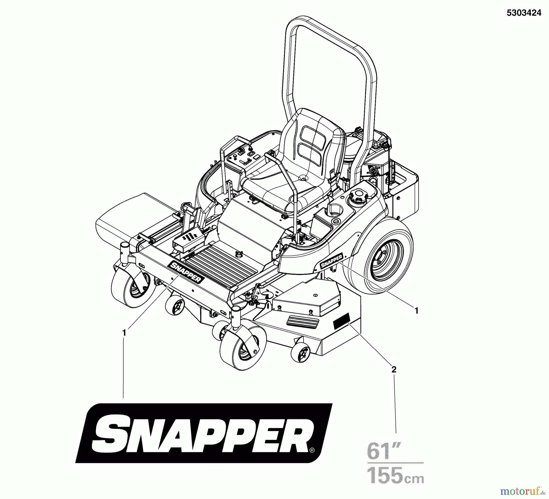 Snapper Nullwendekreismäher, Zero-Turn 550ZKAV2461 (5901251) - Snapper 61