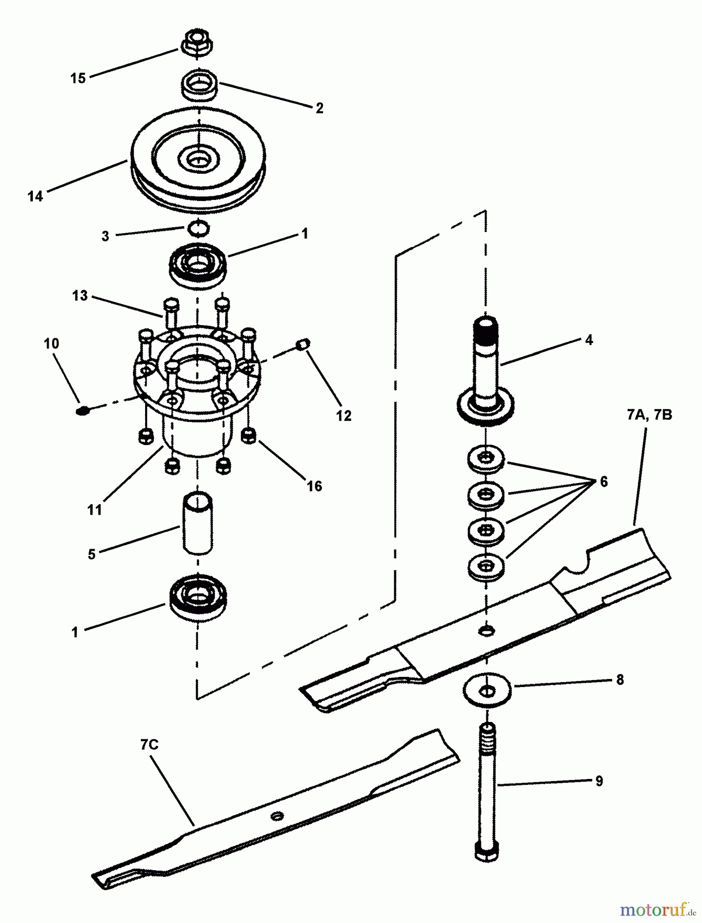 Snapper Nullwendekreismäher, Zero-Turn ZF2301GKU (84576) - Snapper 23 HP Zero-Turn Mower, Kubota, Out Front, Z-Rider Series 1 Cutter Housing Assembly