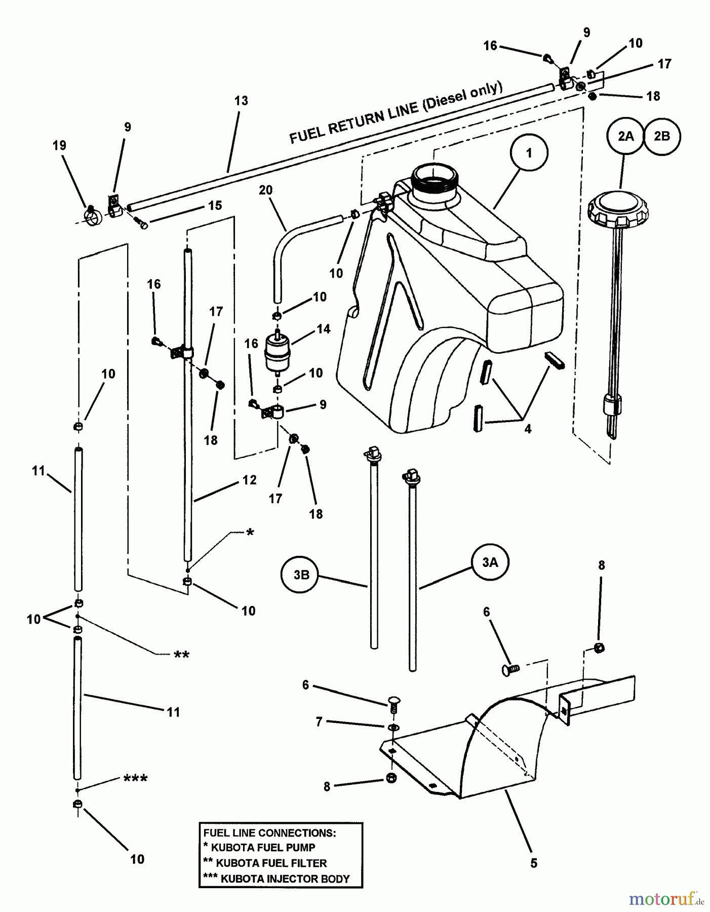 Snapper Nullwendekreismäher, Zero-Turn ZF2101DKU (84575) - Snapper 21 HP Zero-Turn Mower, Kubota, Out Front, Z-Rider Series 1 Fuel Tank Assembly