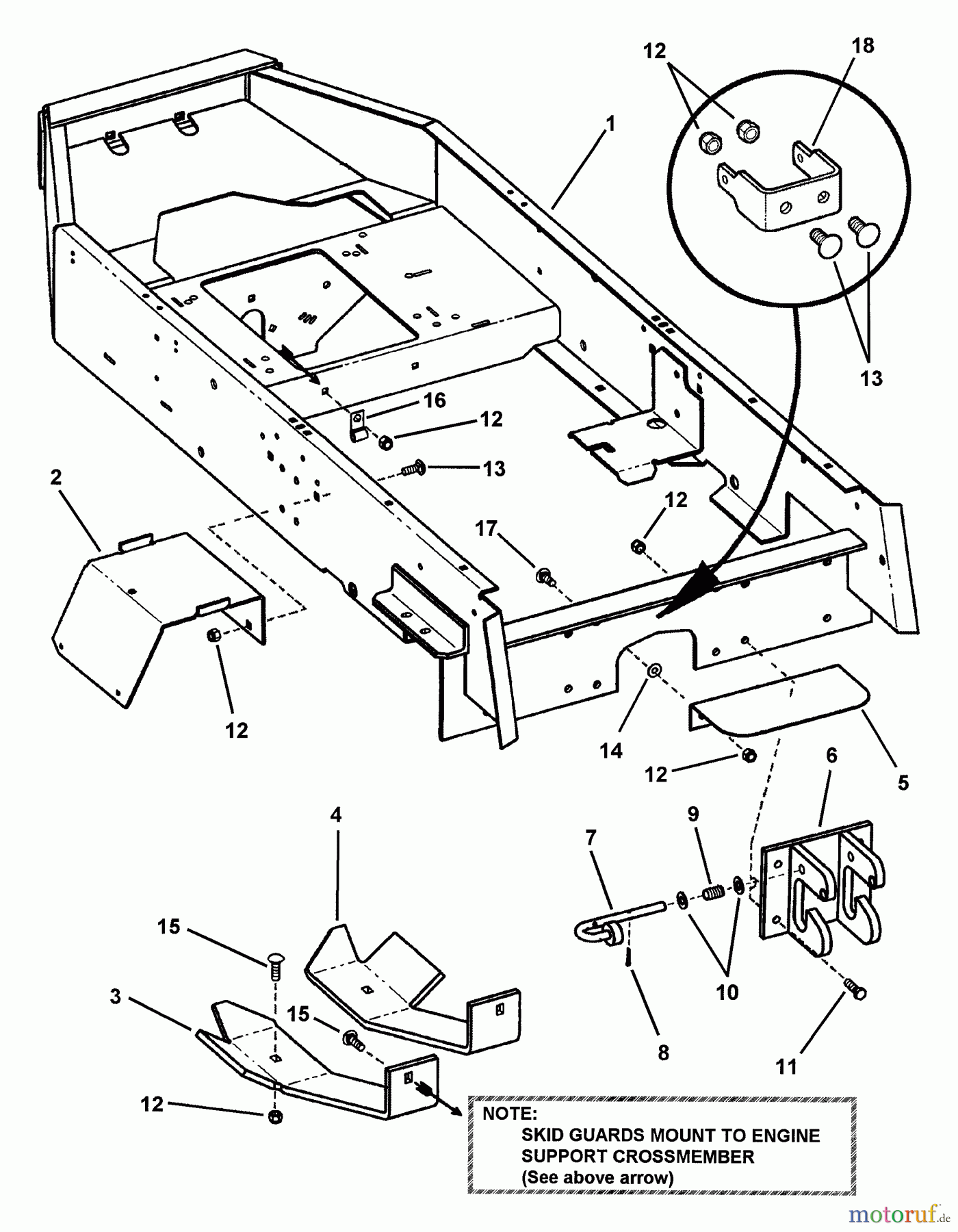 Snapper Nullwendekreismäher, Zero-Turn EZF2101DKU - Snapper 21 HP Zero-Turn Mower, Kubota, Out Front, Z-Rider Series 1 Lower Chassis Assembly