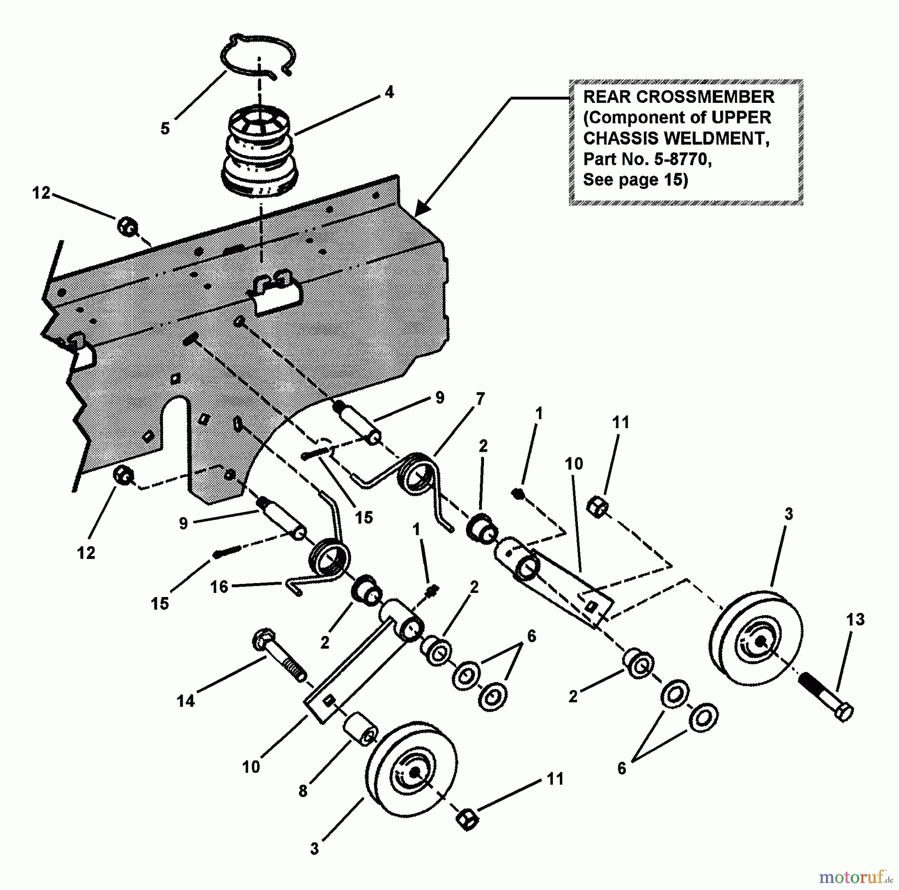  Snapper Nullwendekreismäher, Zero-Turn EZF2101DKU - Snapper 21 HP Zero-Turn Mower, Kubota, Out Front, Z-Rider Series 1 Traction Drive Idler Assembly