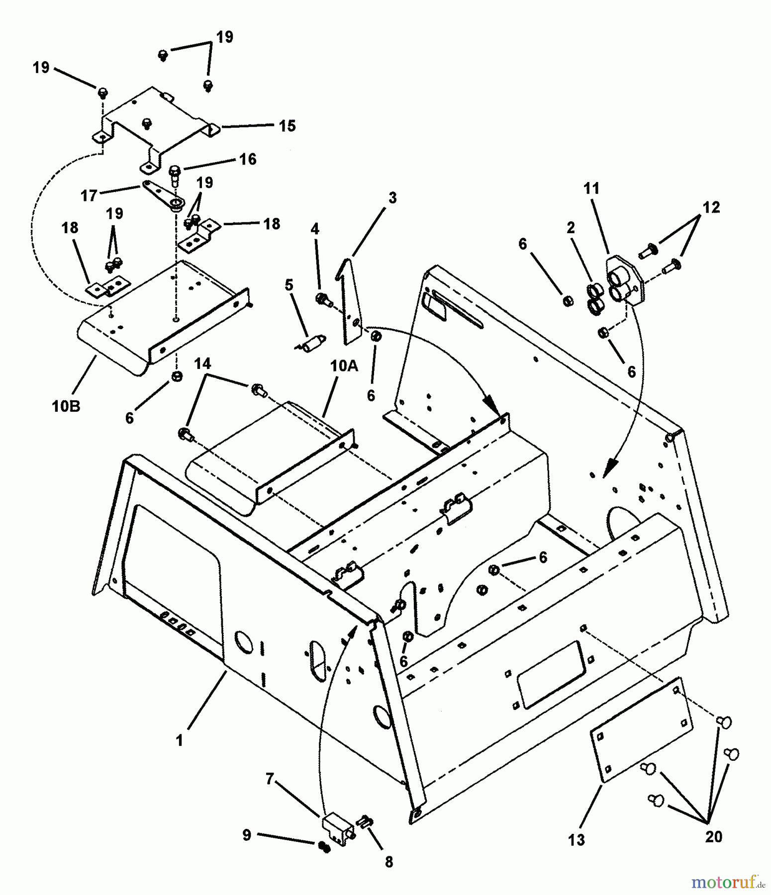 Snapper Nullwendekreismäher, Zero-Turn EZF2101DKU - Snapper 21 HP Zero-Turn Mower, Kubota, Out Front, Z-Rider Series 1 Upper Chassis And Seat Latch Assembly