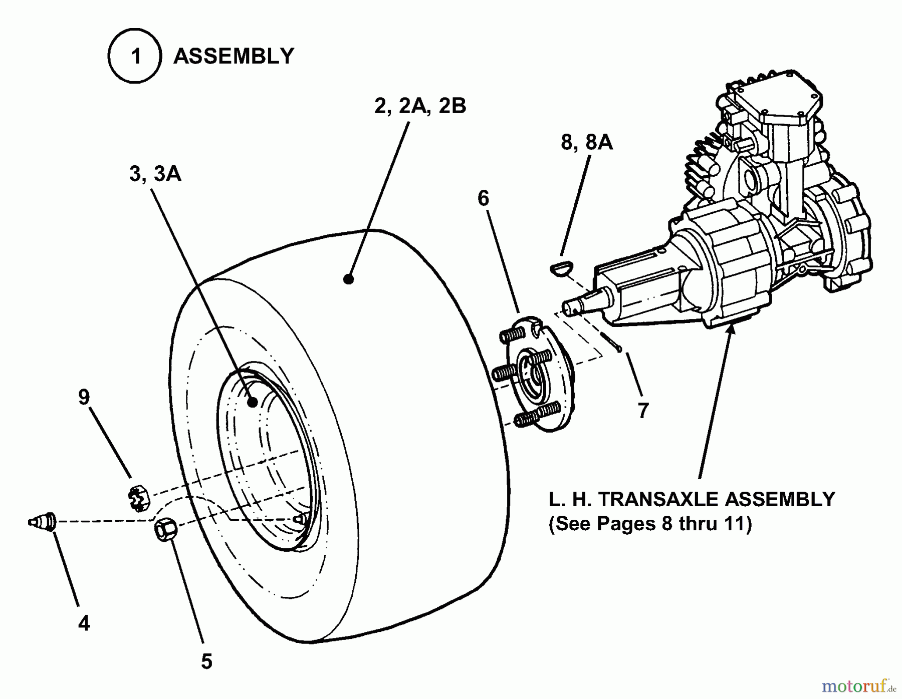 Snapper Nullwendekreismäher, Zero-Turn ZMT2500KH (84414) - Snapper 25 HP Zero-Turn Mower, Kohler, Twin Stick, Mid Mount, Z-Rider Series 0 Drive Tire/Wheel Assembly