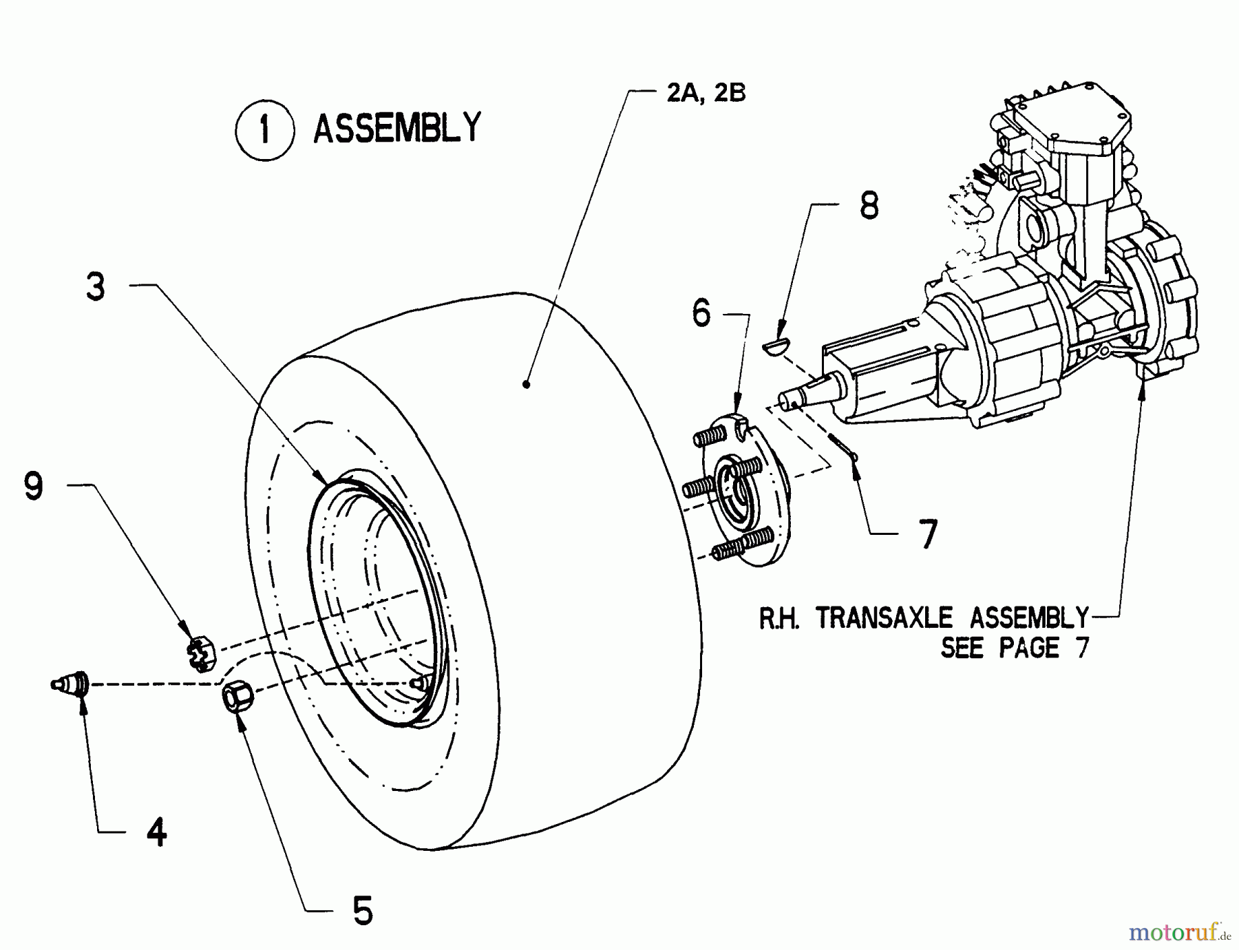 Snapper Nullwendekreismäher, Zero-Turn ZF2500K (82517) - Snapper 25 HP Zero-Turn Mower, Out Front, Z-Rider Series 0 Drive Tire/Wheel Assembly