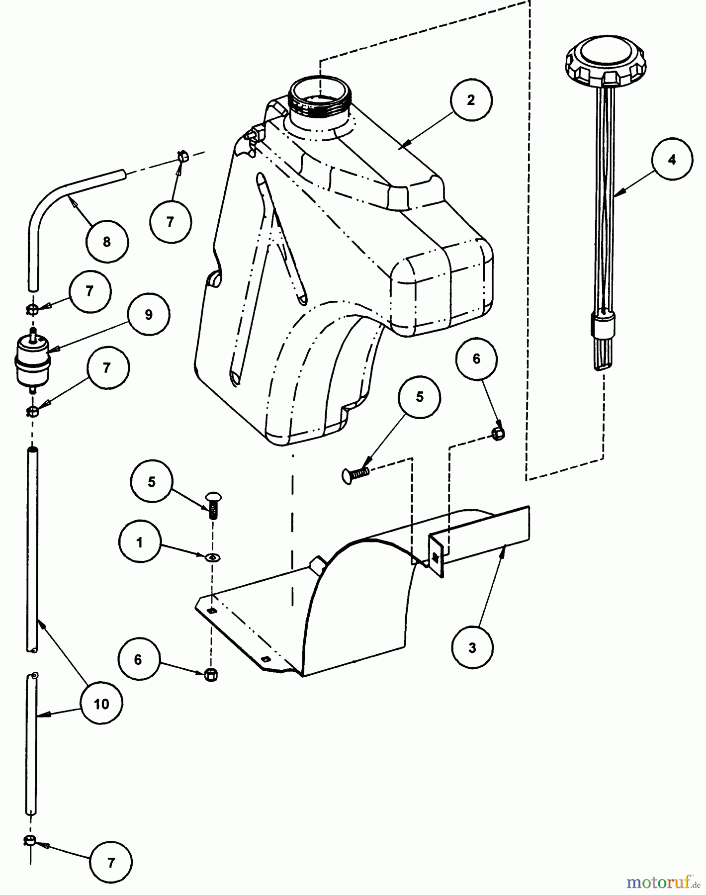 Snapper Nullwendekreismäher, Zero-Turn ZF2500K (82517) - Snapper 25 HP Zero-Turn Mower, Out Front, Z-Rider Series 0 Fuel Tank Assembly