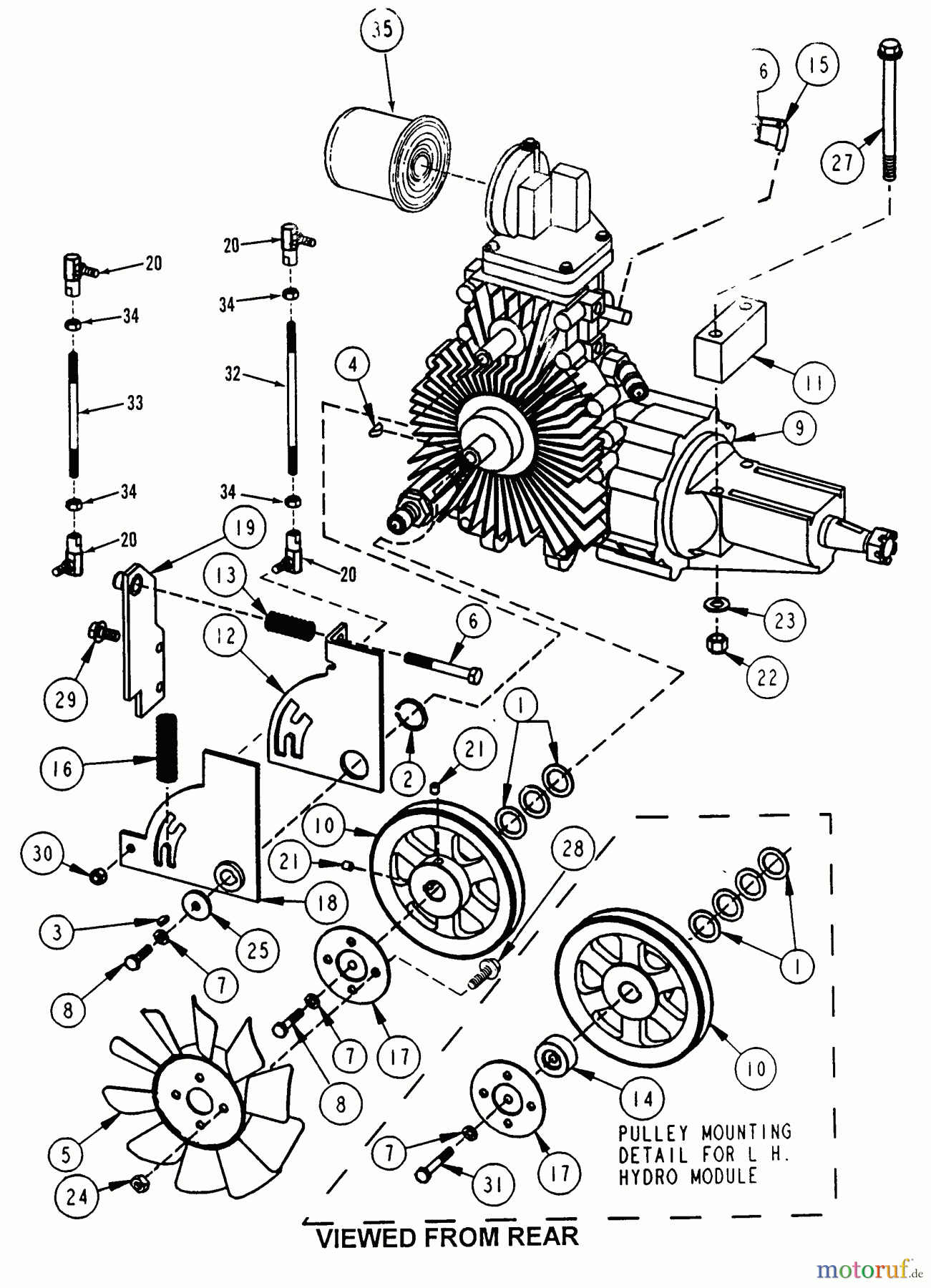 Snapper Nullwendekreismäher, Zero-Turn ZF2500K (82517) - Snapper 25 HP Zero-Turn Mower, Out Front, Z-Rider Series 0 Tandem Hydro Transaxle Assembly