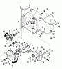 Snapper 7080575 - 38" Snowthrower Attachment LT (3 Piece Frames) Ersatzteile Blower & Discharge (Rear View)