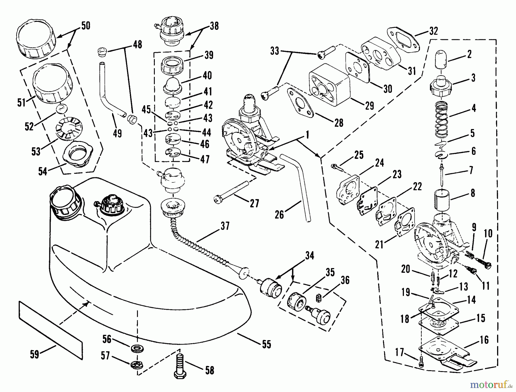  Snapper Sonstiges 415BPB - Snapper Back-Pack Blower 415BPB Engine Assmy And Fuel Tank