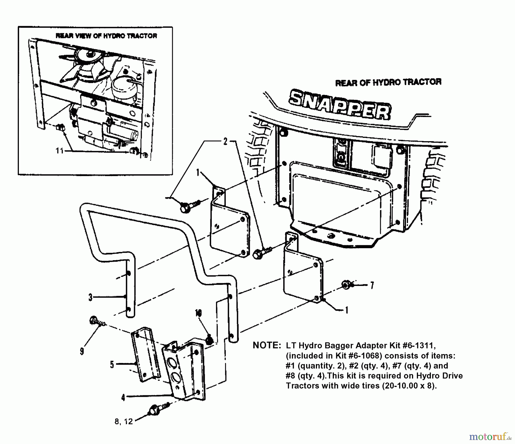 Snapper Sonstiges 7061334 - Snapper Grass Catcher Adapter, LT Grass Catcher Adapter