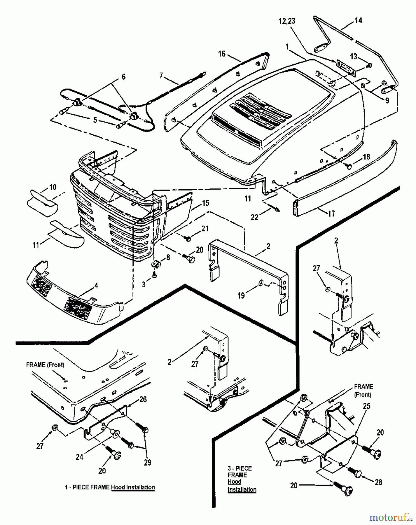 Snapper Sonstiges 7061383 - Snapper Hood Replacement Kit, LT Hood Replacement Kit