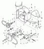 Snapper 7080560 - 38" Snowthrower (1 Piece. Frame LT) Ersatzteile Blower & Discharge (Rear View)