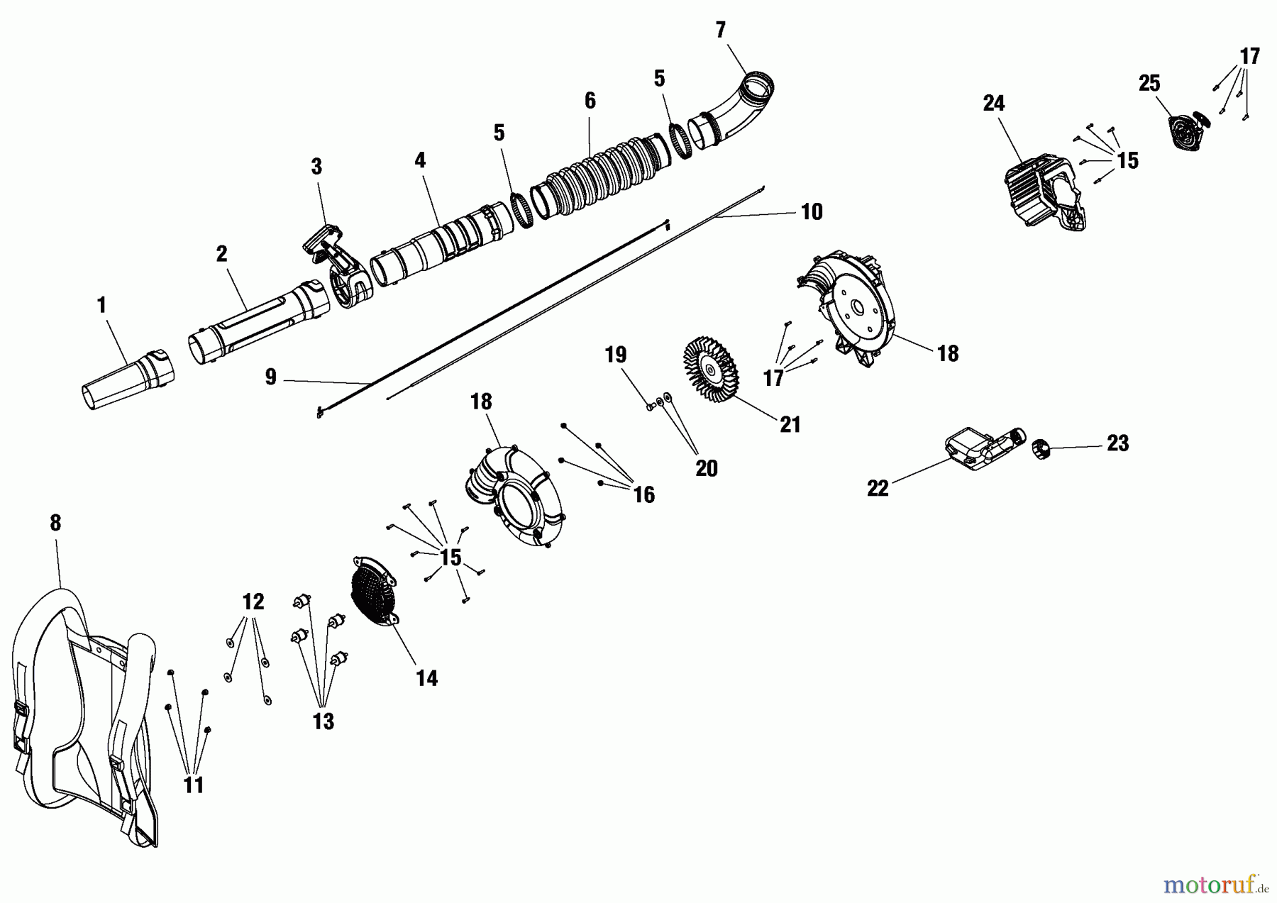  Snapper Sonstiges BP44 (7800959-00) - Snapper 27cc Backpack Blower Housing Group