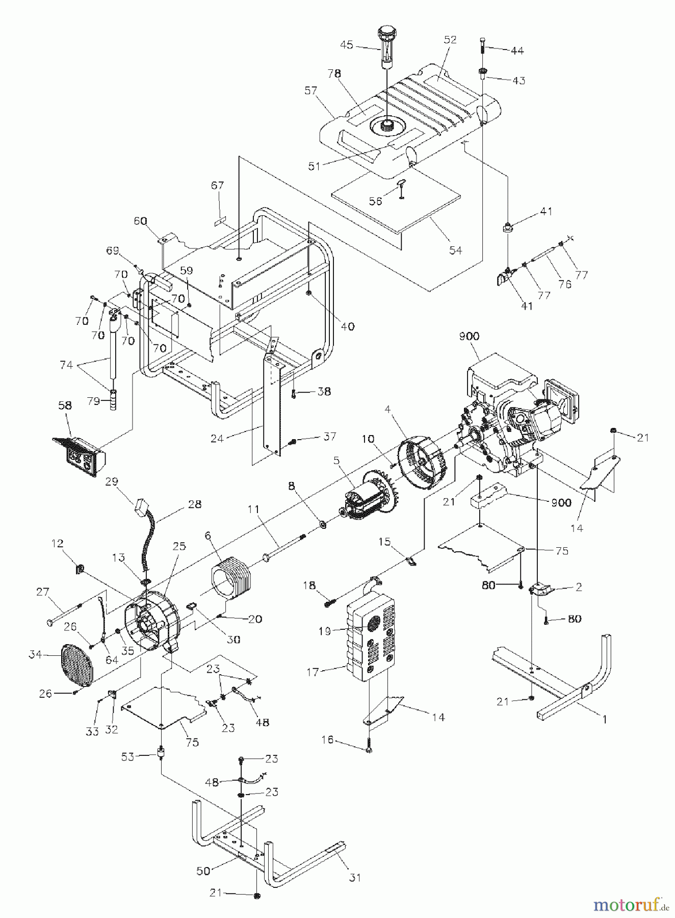 Snapper Sonstiges G55000 (1668-0) - Snapper 5500 Watt Generator, 10 HP GENERATOR MAIN UNIT