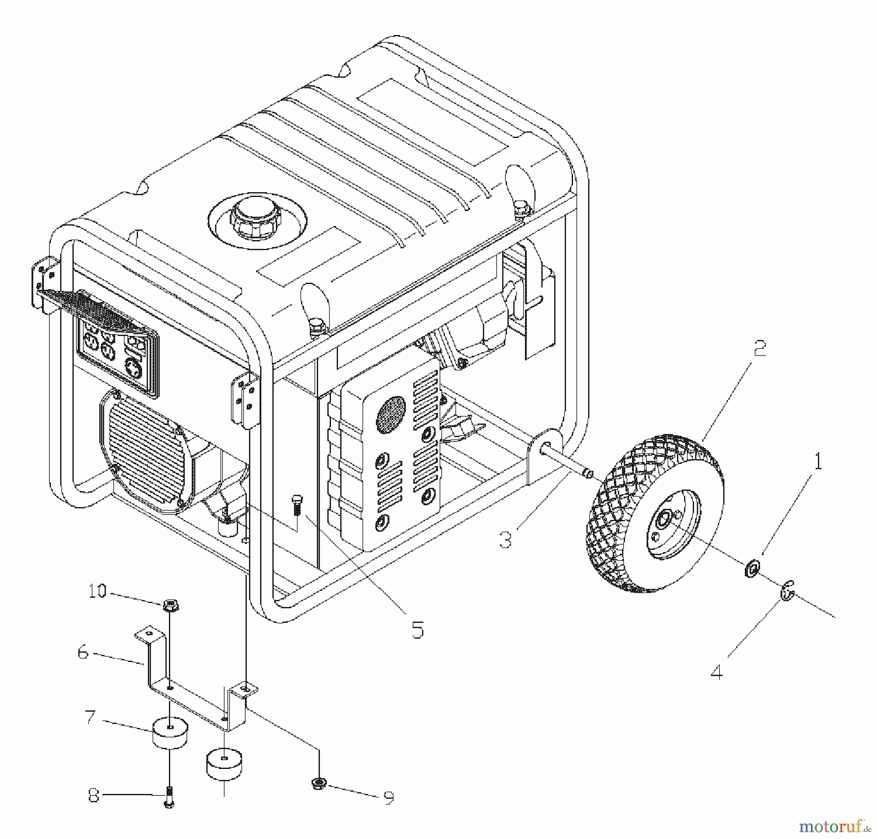 Snapper Sonstiges G55000 (1668-0) - Snapper 5500 Watt Generator, 10 HP GENERATOR WHEEL KIT