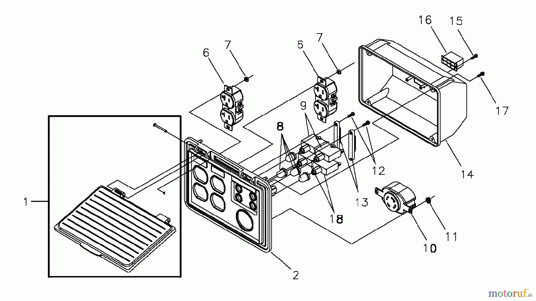 Snapper Sonstiges G62000 (030216) - Snapper 6200 Watt Generator, 11 HP CONTROL PANEL
