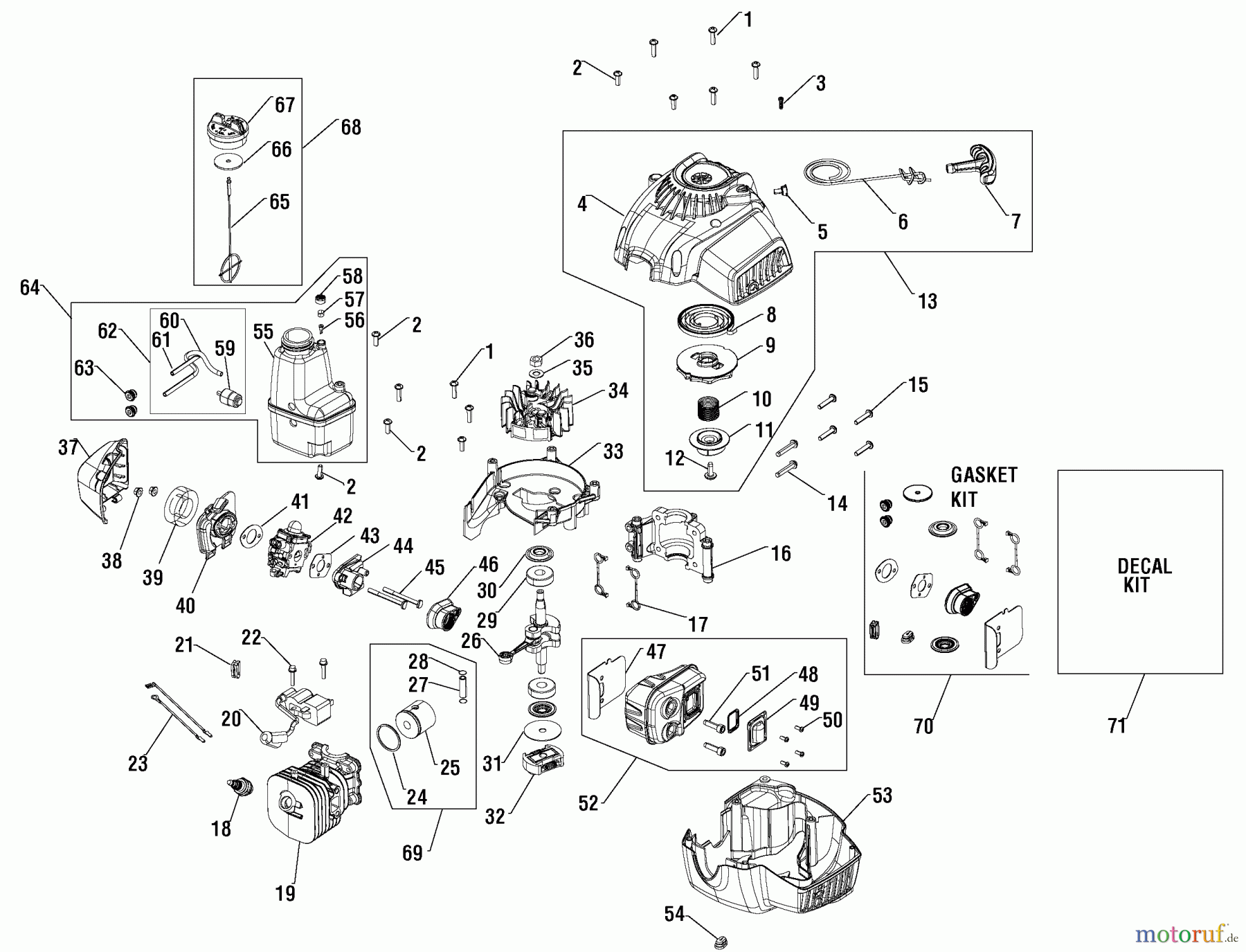  Snapper Sonstiges S2822 (7800960-00) - Snapper 28cc Hedge Trimmer Engine Group