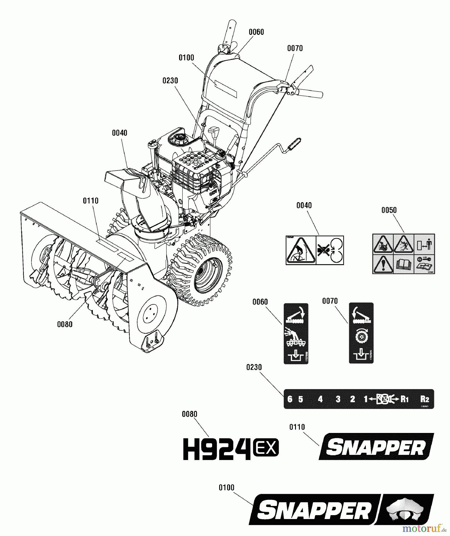 Snapper Schneefräsen H824RX (1695851) - Snapper 24
