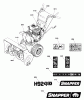 Snapper H824RX (1695851) - 24" Snowthrower, 9 HP, Two Stage, Intermediate Frame Ersatzteile Decals Group