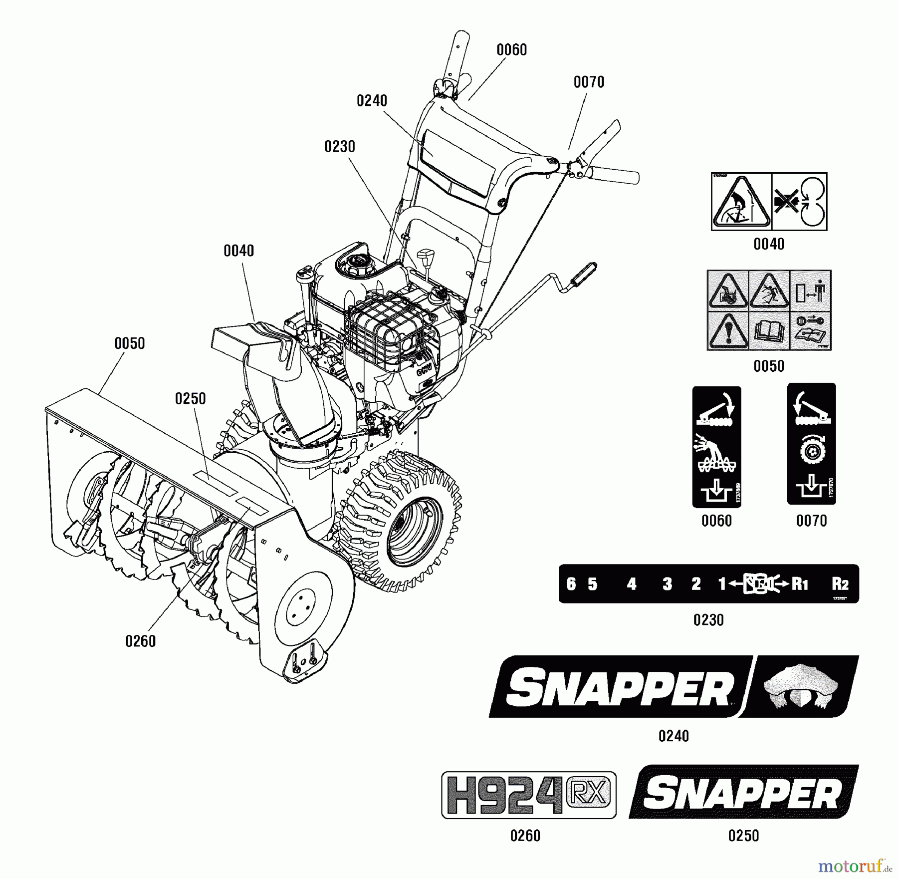 Snapper Schneefräsen H924RX (1696008) - Snapper 24